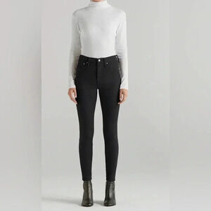 Edwin Women's 28 Pixie Mid Rise Skinny Ankle Jeans in Black Denim